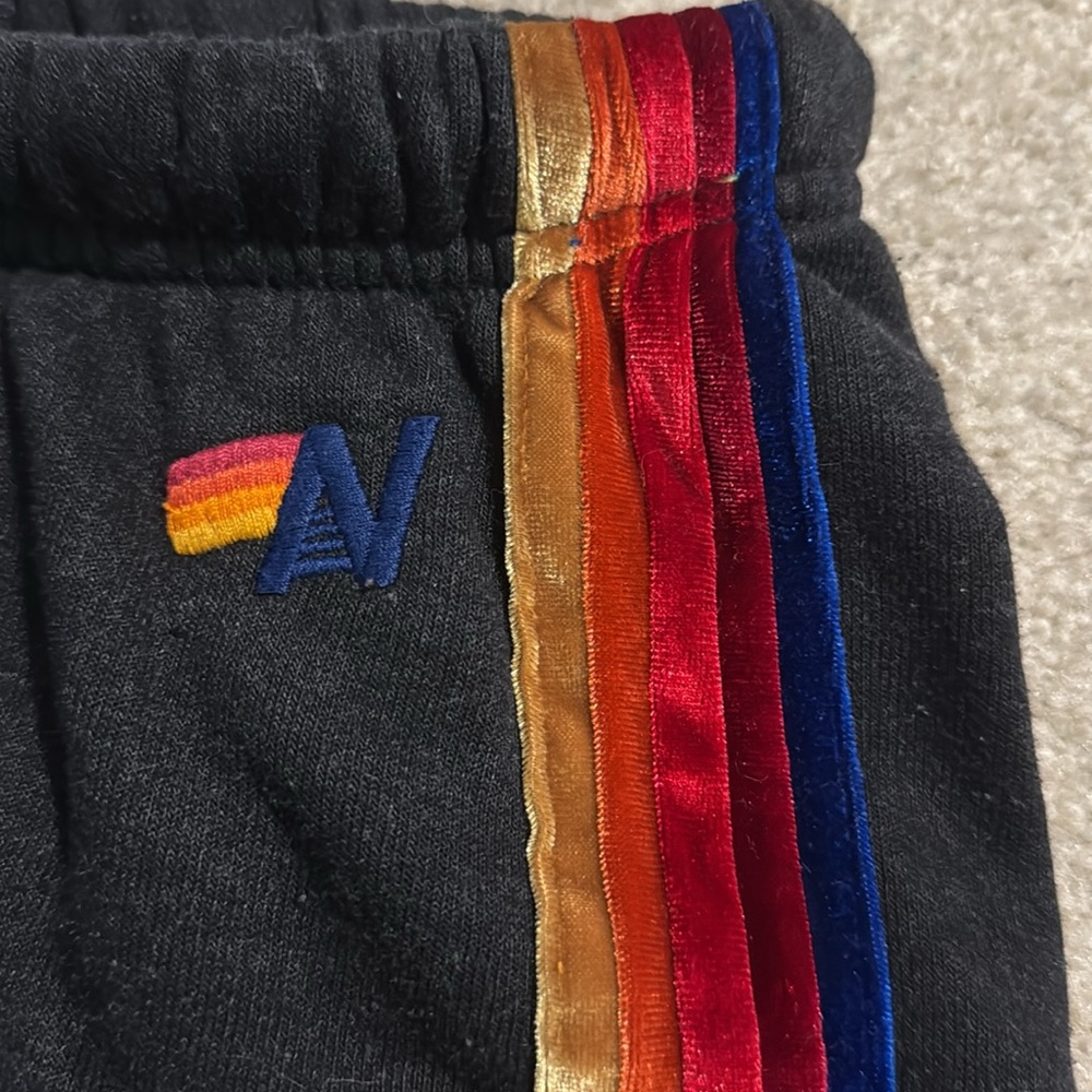 Aviator Nation 5-Stripe Sweatpants Charcoal Tri-Blend Loungewear-Small - Picture 8 of 10